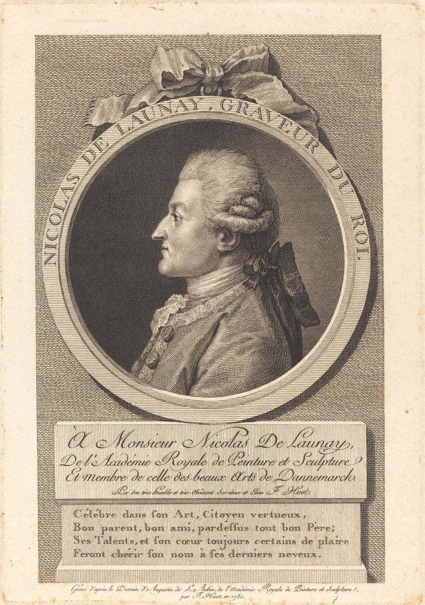 Nicolas Delaunay by François Huot after Augustin de Saint-Aubin (French, active c. 1782 - active 1803), 16X12"(A3)Poster Print