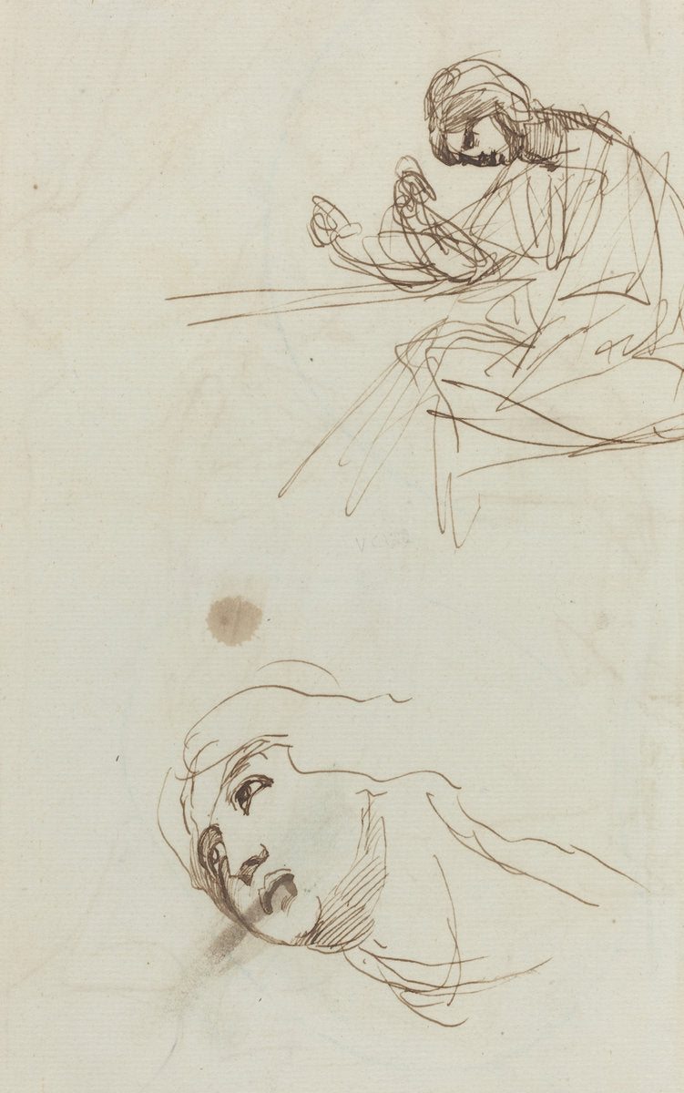 Figure Studies [verso] by George Romney (British, 1734 - 1802), 16X12"(A3)Poster Print