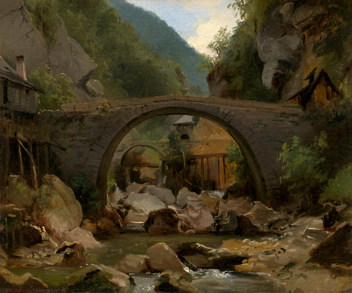 Mountain Stream in the Auvergne by Théodore Rousseau (French, 1812 - 1867), 16X12"(A3)Poster Print