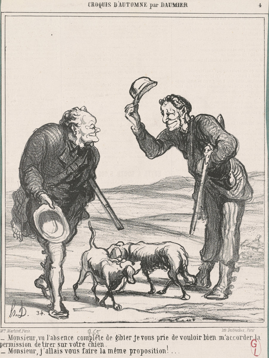 Monsieur, vu l'absence complète ... by Honoré Daumier (French, 1808 - 1879), 16X12"(A3)Poster Print