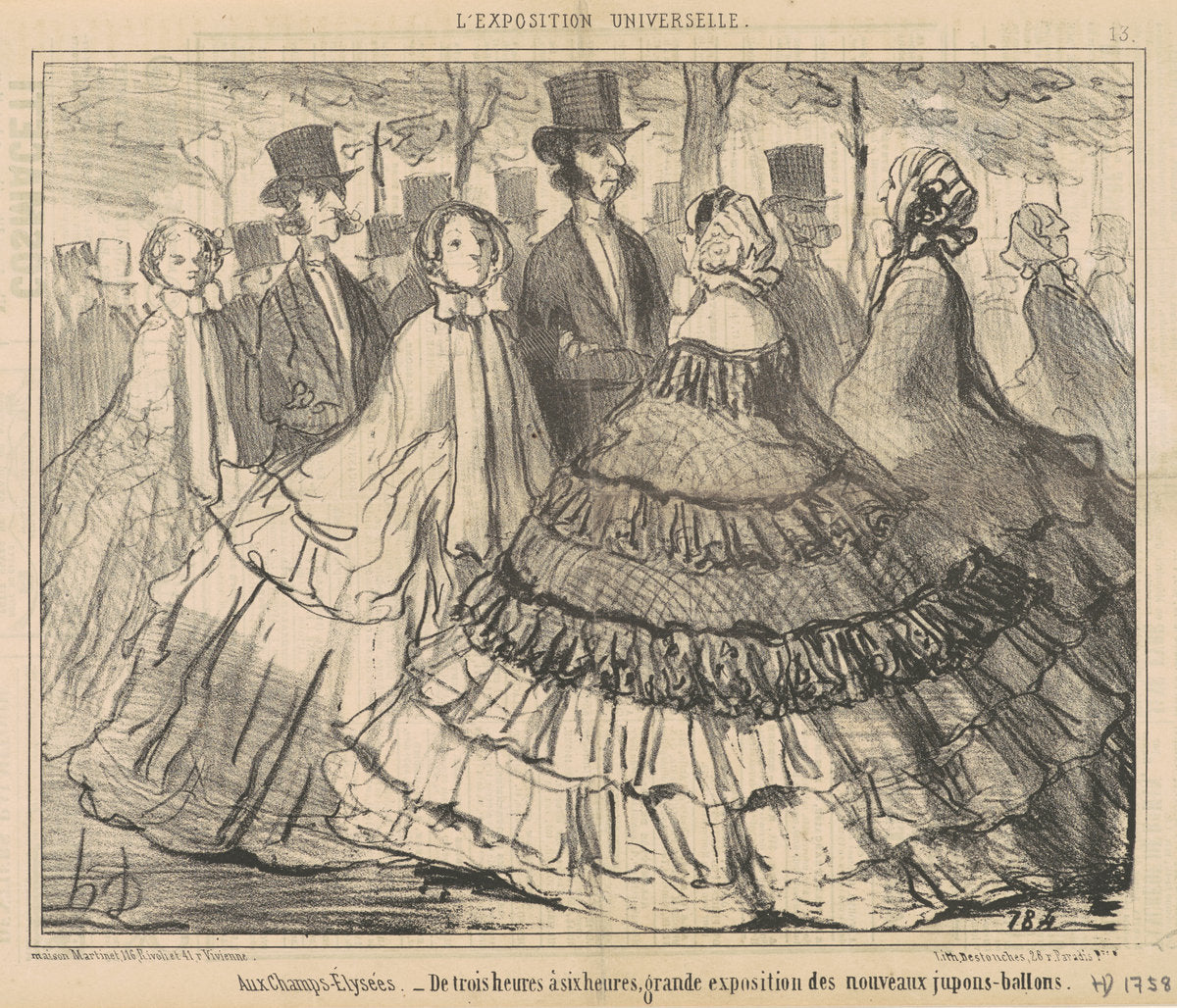 Aux Champs-Elysées...De trois a six heures by Honoré Daumier (French, 1808 - 1879), 16X12"(A3)Poster Print