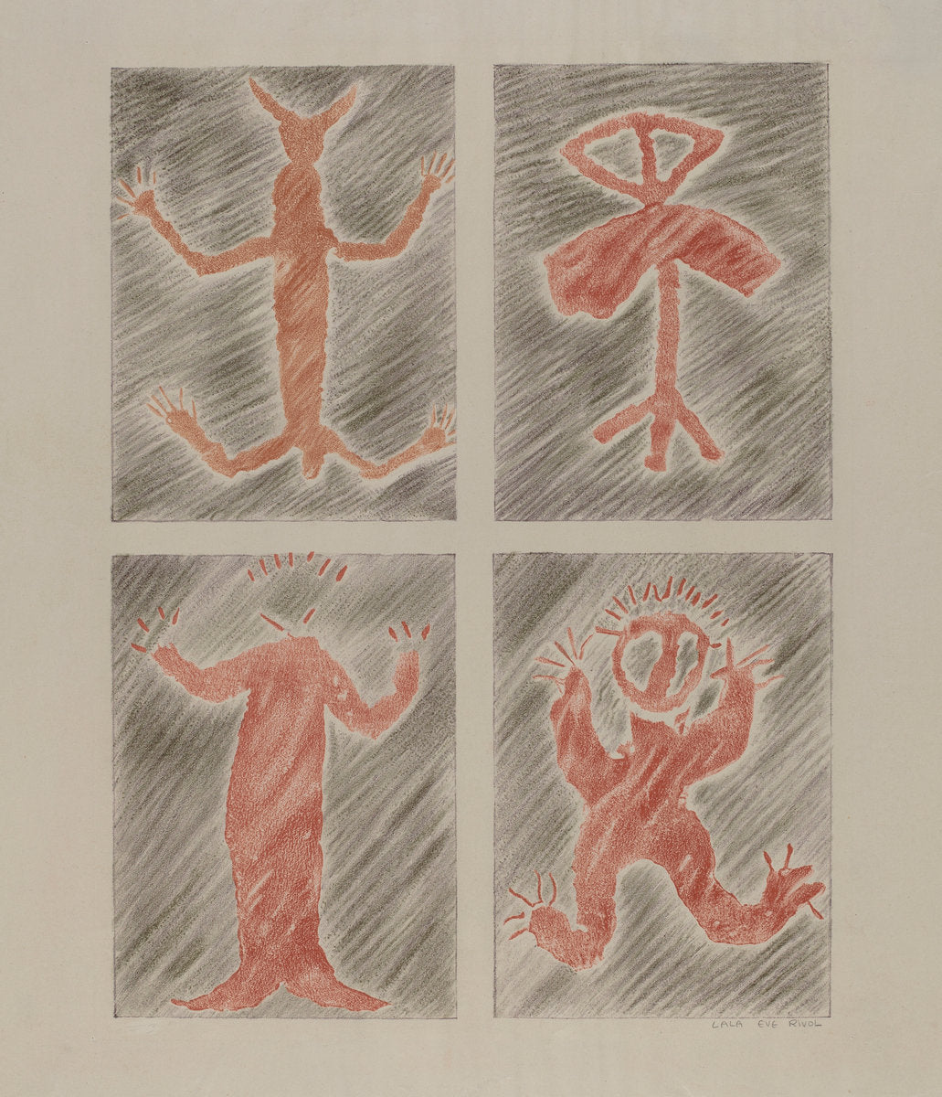 Petroglyph Design by Lala Eve Rivol (American, active c. 1935), 16X12"(A3)Poster Print