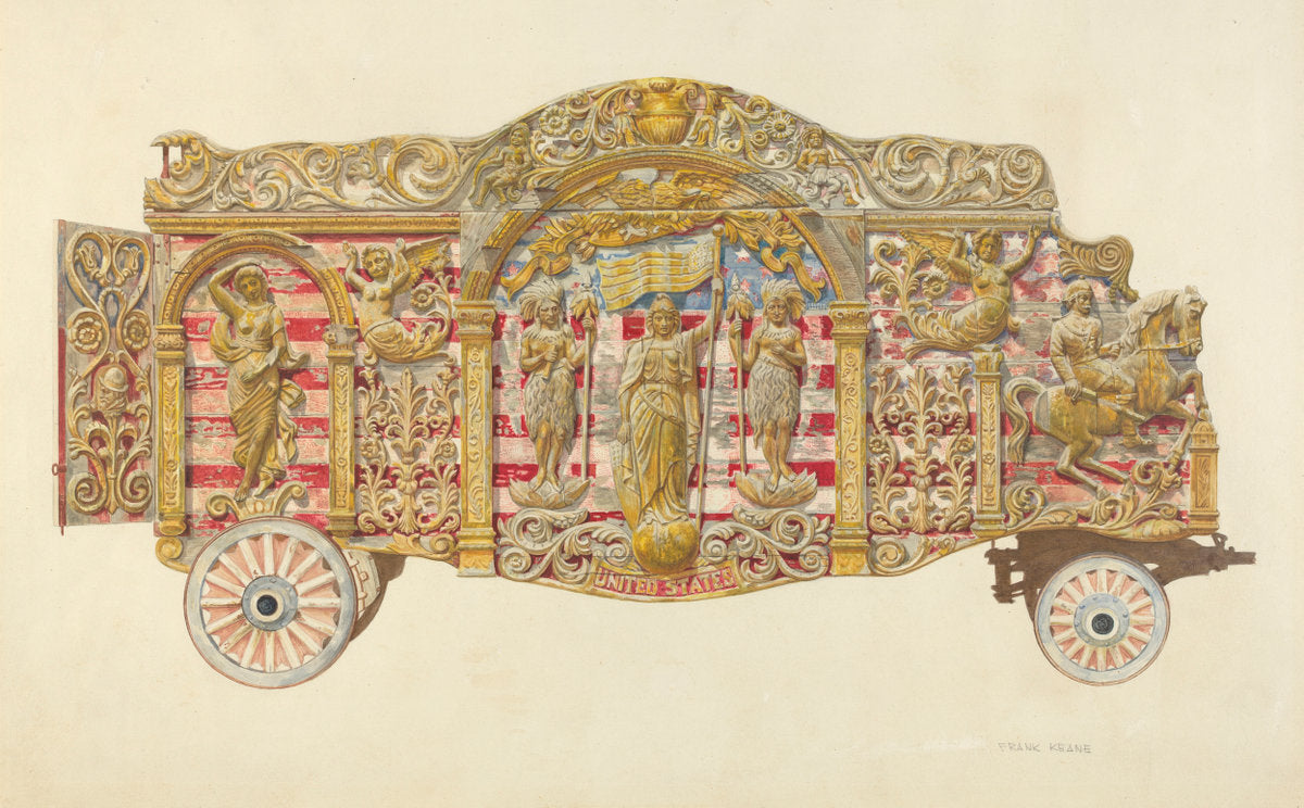 Circus Wagon by Frank M Keane (American, active c. 1935), 16X12"(A3)Poster Print