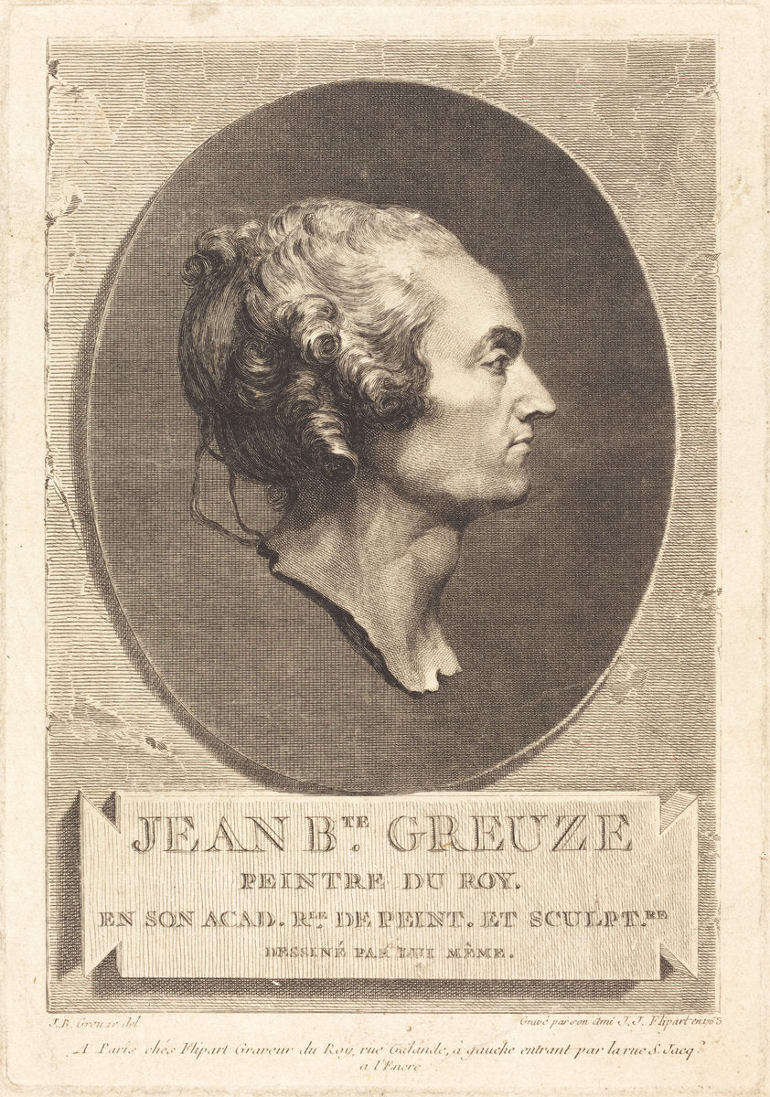 Jean-Baptiste Greuze by Jean-Jacques Flipart after Jean-Baptiste Greuze (French, 1719 - 1782), 16X12"(A3)Poster Print