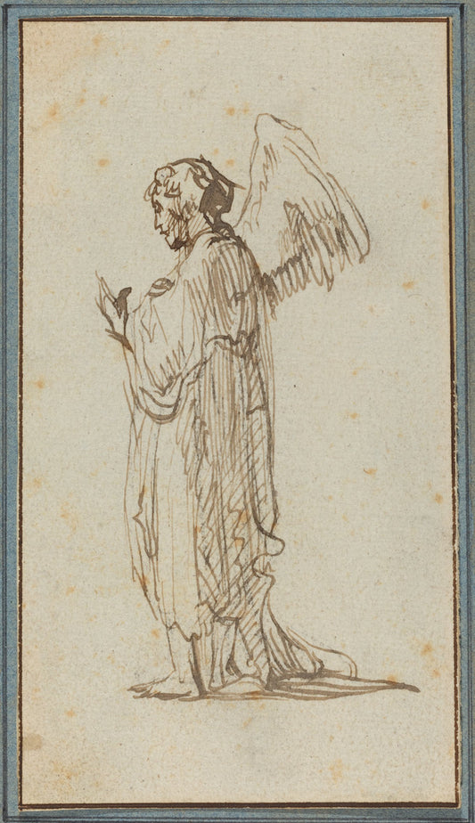 Angel Standing by Attributed to Rembrandt van Rijn (Dutch, 1606 - 1669), 16X12"(A3)Poster Print