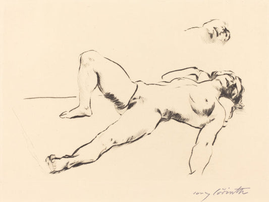 Reclining Female Nude - II (Liegender Weiblicher Akt II) by Lovis Corinth (German, 1858 - 1925), 16X12"(A3)Poster Print
