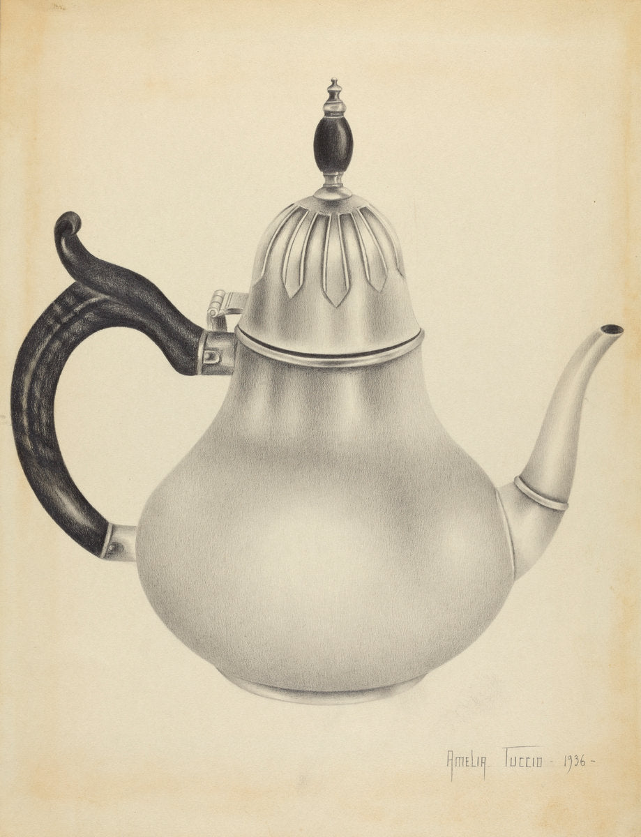 Silver Teapot by Amelia Tuccio (American, active c. 1935), 16X12"(A3)Poster Print