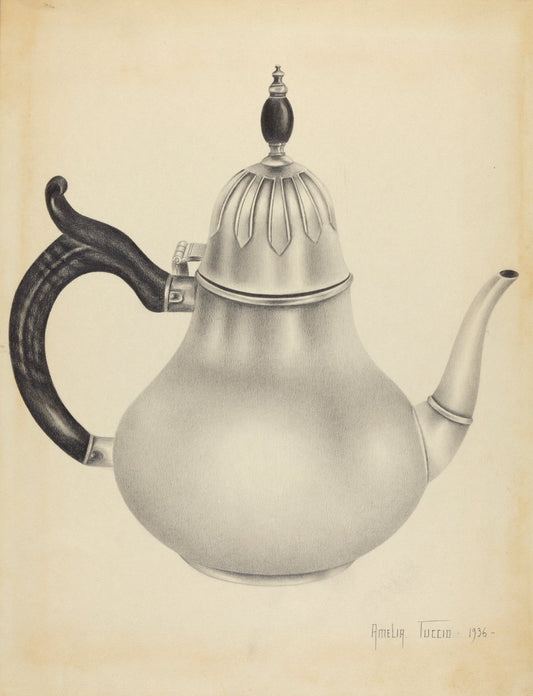 Silver Teapot by Amelia Tuccio (American, active c. 1935), 16X12"(A3)Poster Print