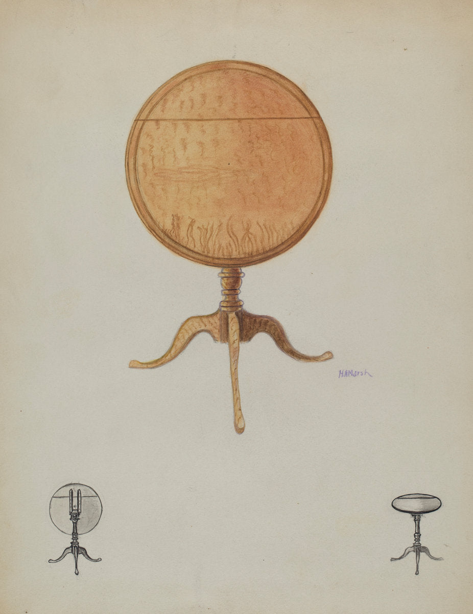 Crow's Nest Tilt Top Table by Herbert Marsh (American, active c. 1935), 16X12"(A3)Poster Print