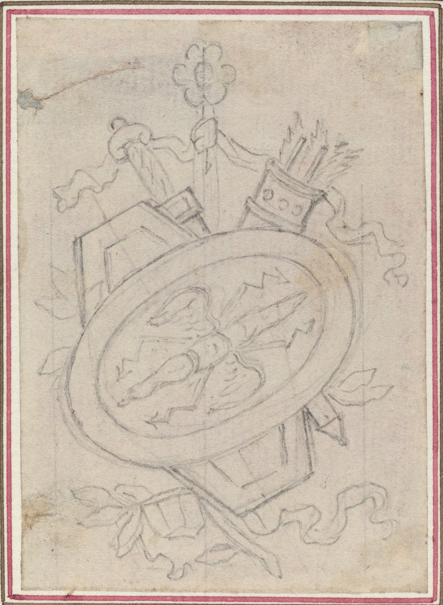 An Ornamental Trophy by Hubert François Gravelot (French, 1699 - 1773), 16X12"(A3)Poster Print