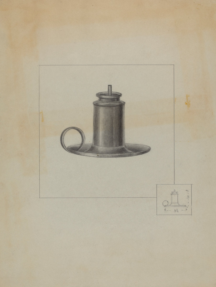 c. 1936 by American 20th Century (Pewter Lamp), 16X12"(A3)Poster Print