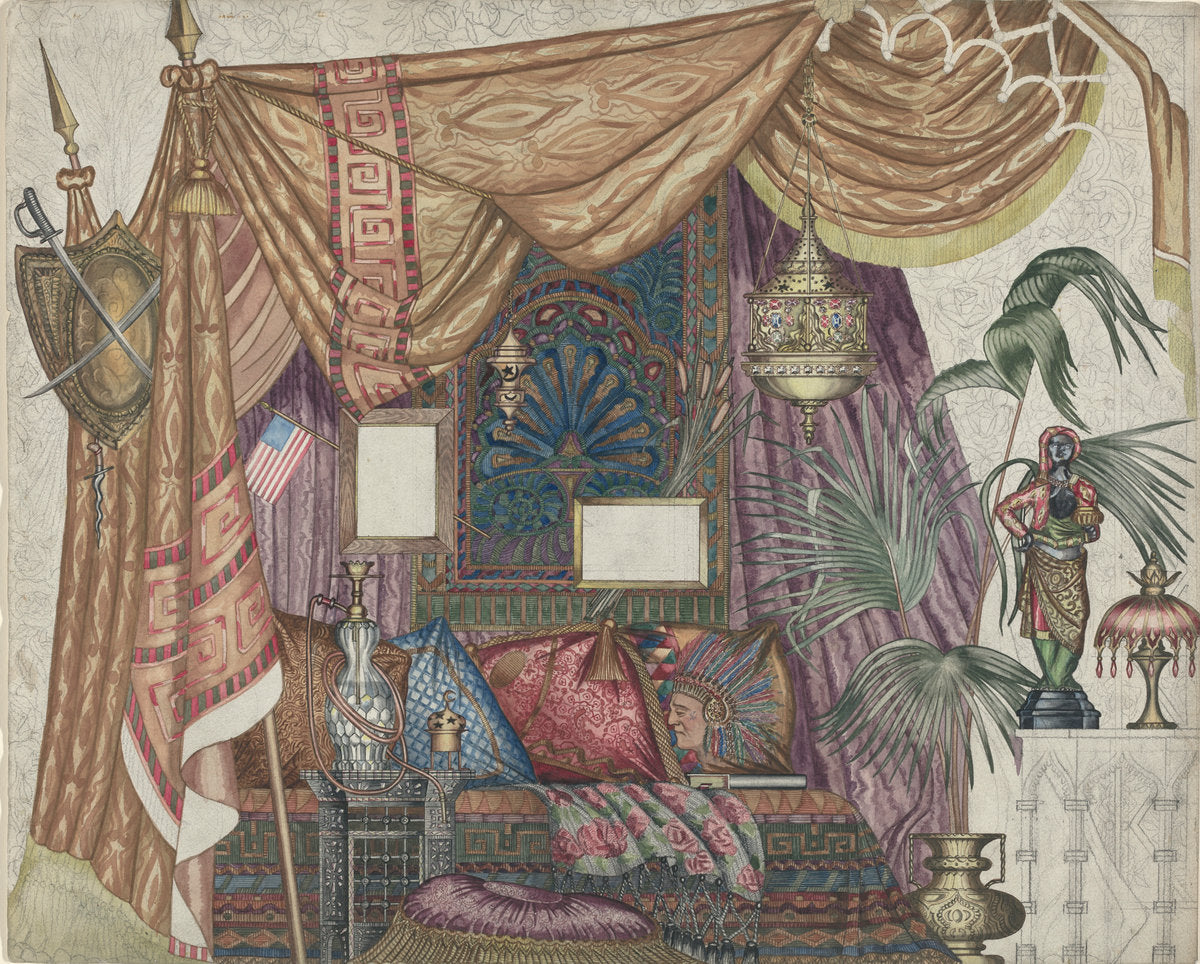 Cozy Corner by Perkins Harnly (American, 1901 - 1986), 16X12"(A3)Poster Print