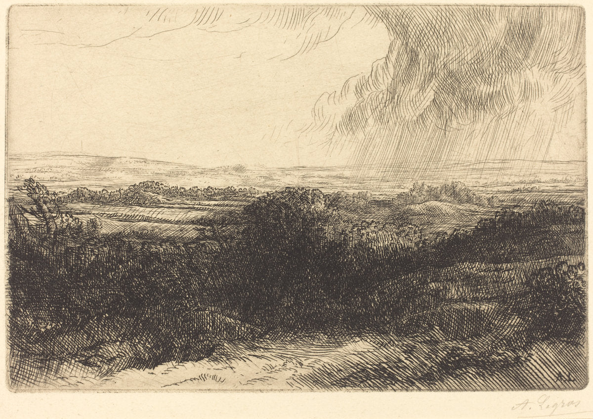 Prospect (Le point de vue) by Alphonse Legros (French, 1837 - 1911), 16X12"(A3)Poster Print