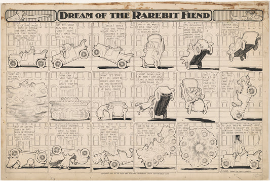 Dream of the Rarebit Fiend: Bucking Automobile by Winsor McCay (American, 1869(?) - 1934), 16X12"(A3)Poster Print