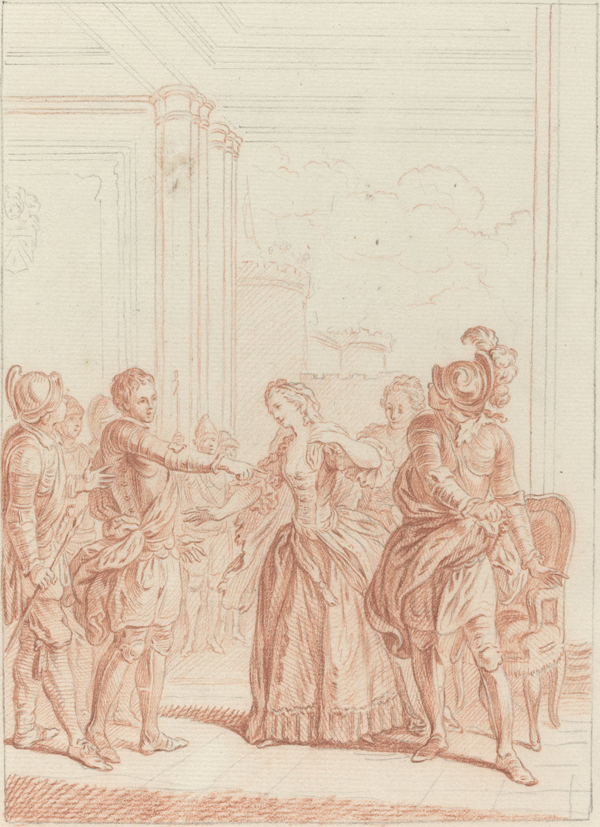 Je suis vengé de toi: l'on te hait, et l'on m'aime by Hubert François Gravelot (French, 1699 - 1773), 16X12"(A3)Poster Print