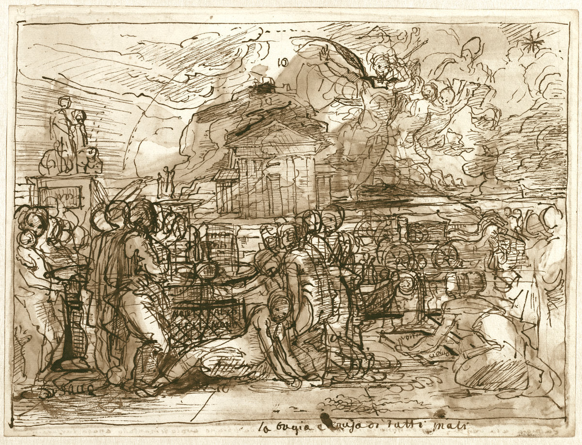 Falsehood Is the Cause of All Evil [La bugia e causa di tutti mali] (recto) by Fortunato Duranti (Italian, 1787 - 1863), 16X12"(A3)Poster Print