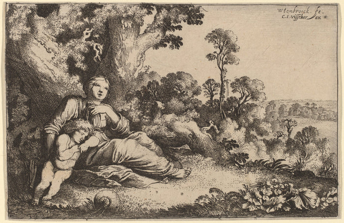 Hagar in the Desert by Moyses van Uyttenbroeck (Dutch, c. 1590 - 1648), 16X12