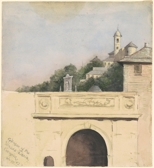 Glimpse of the Palazzo Doria, Genova by Marietta Minnigerode Andrews (American, 1869 - 1931), 16X12"(A3)Poster Print