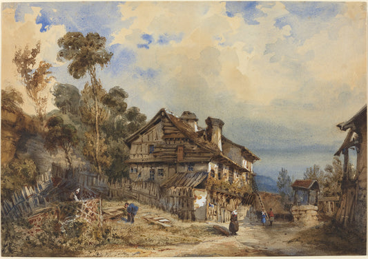 1830 by French 19th Century (Rustic Landscape), 16X12"(A3)Poster Print