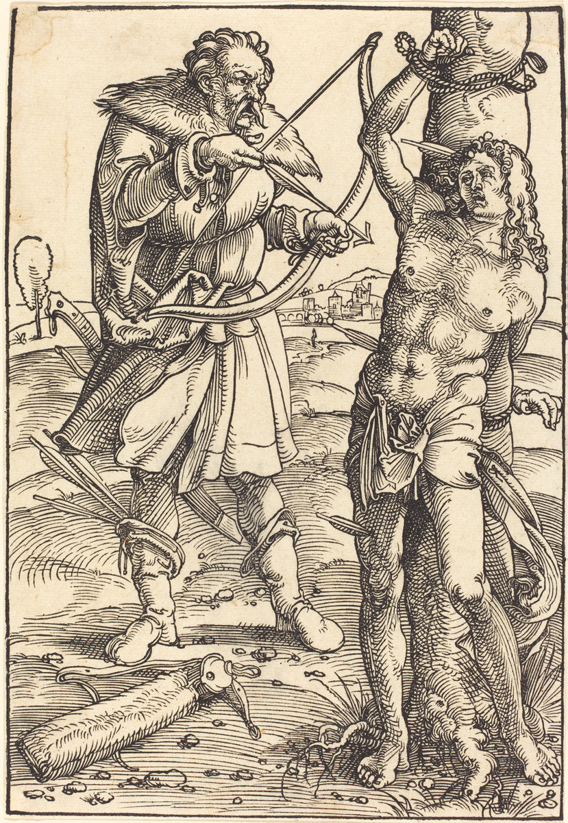 The Martyrdom of Saint Sebastian by Hans Baldung Grien (German, 1484/1485 - 1545), 16X12"(A3)Poster Print