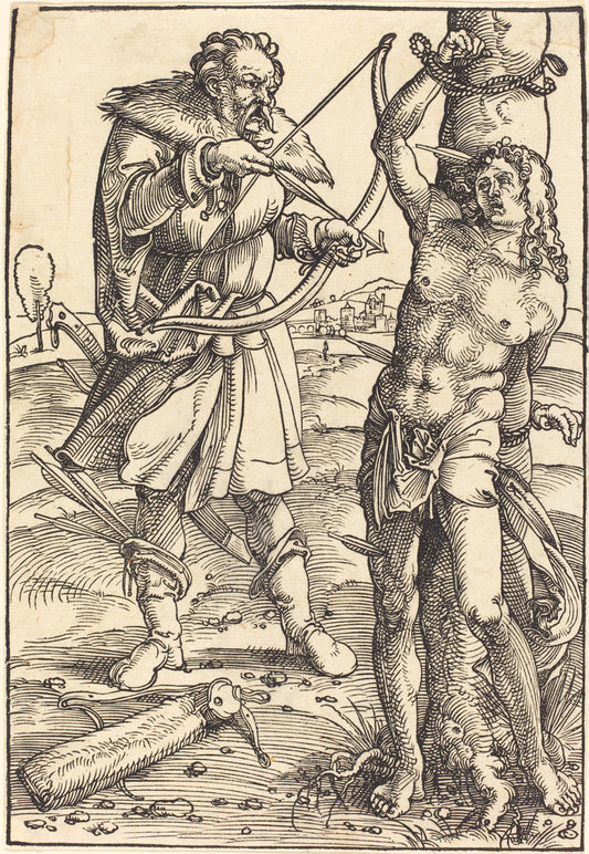 The Martyrdom of Saint Sebastian by Hans Baldung Grien (German, 1484/1485 - 1545), 16X12"(A3)Poster Print