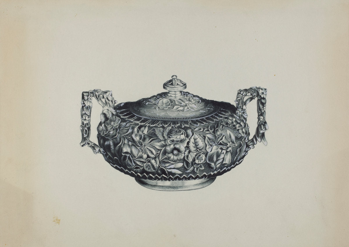 Silver Sugar Bowl by Florence Hastings (American, active c. 1935), 16X12"(A3)Poster Print