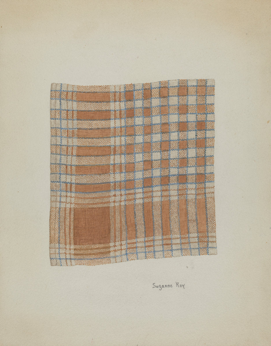 Woven Napkin by Suzanne Roy (American, active c. 1935), 16X12"(A3)Poster Print