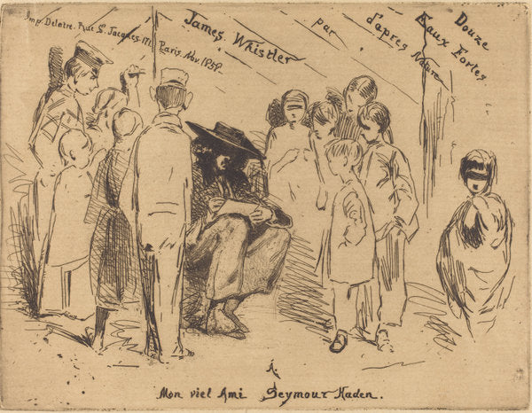 The Title Page for "Douze Eaux Fortes d'après Nature" by James McNeill Whistler (American, 1834 - 1903), 16X12"(A3)Poster Print