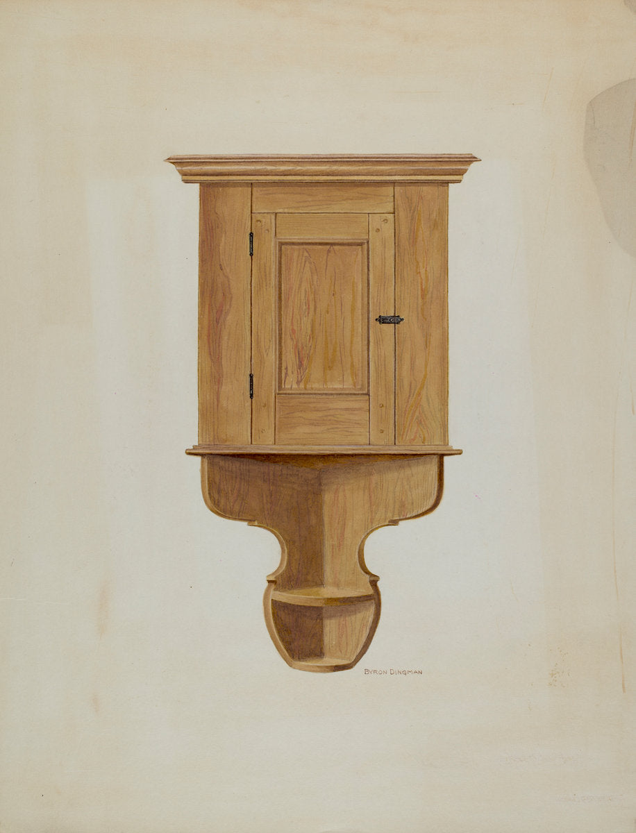 Corner Cupboard by Byron Dingman (American, active c. 1935), 16X12"(A3)Poster Print