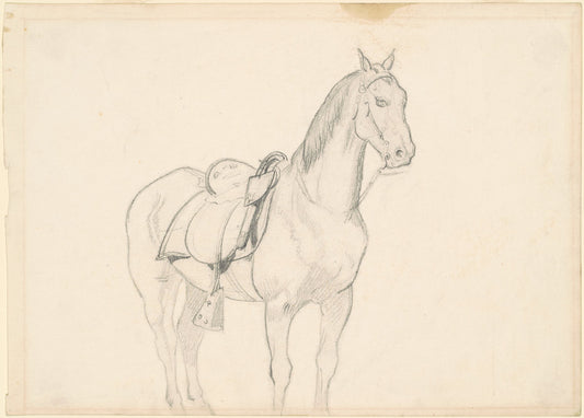 Horse by Emanuel Gottlieb Leutze (American, born Germany, 1816 - 1868), 16X12"(A3)Poster Print