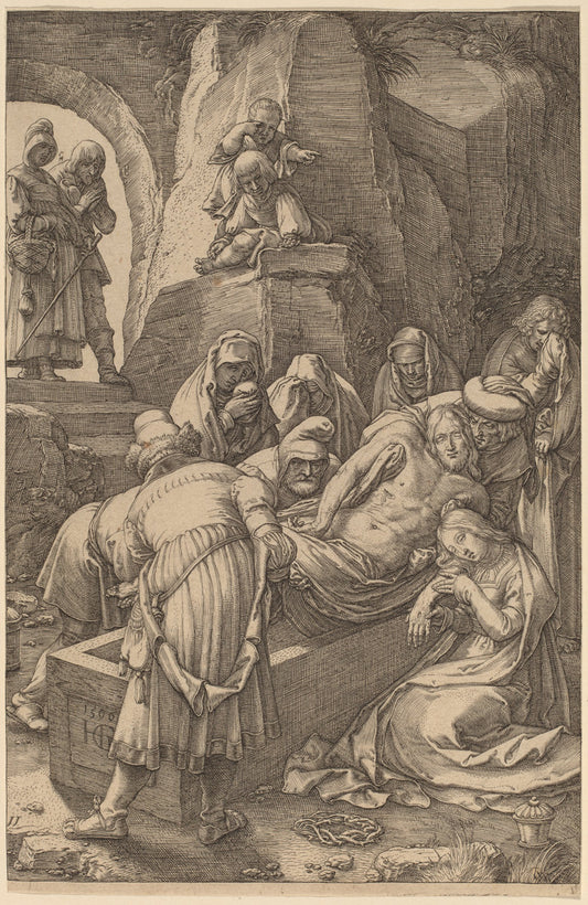 Burial of Christ by Hendrik Goltzius (Dutch, 1558 - 1617), 16X12"(A3)Poster Print