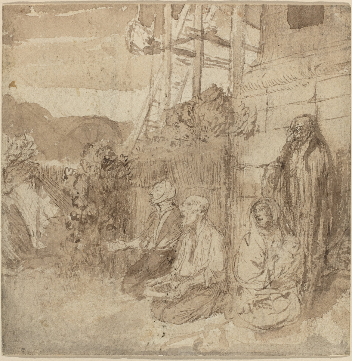 English Beggars by Alphonse Legros (French, 1837 - 1911), 16X12"(A3)Poster Print