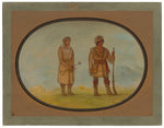 Two Cherokee Chiefs by George Catlin (American, 1796 - 1872), 16X12"(A3)Poster Print