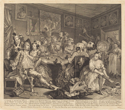 A Rake's Progress: pl.3 by William Hogarth (English, 1697 - 1764), 16X12"(A3)Poster Print