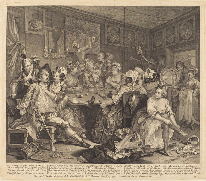 A Rake's Progress: pl.3 by William Hogarth (English, 1697 - 1764), 16X12