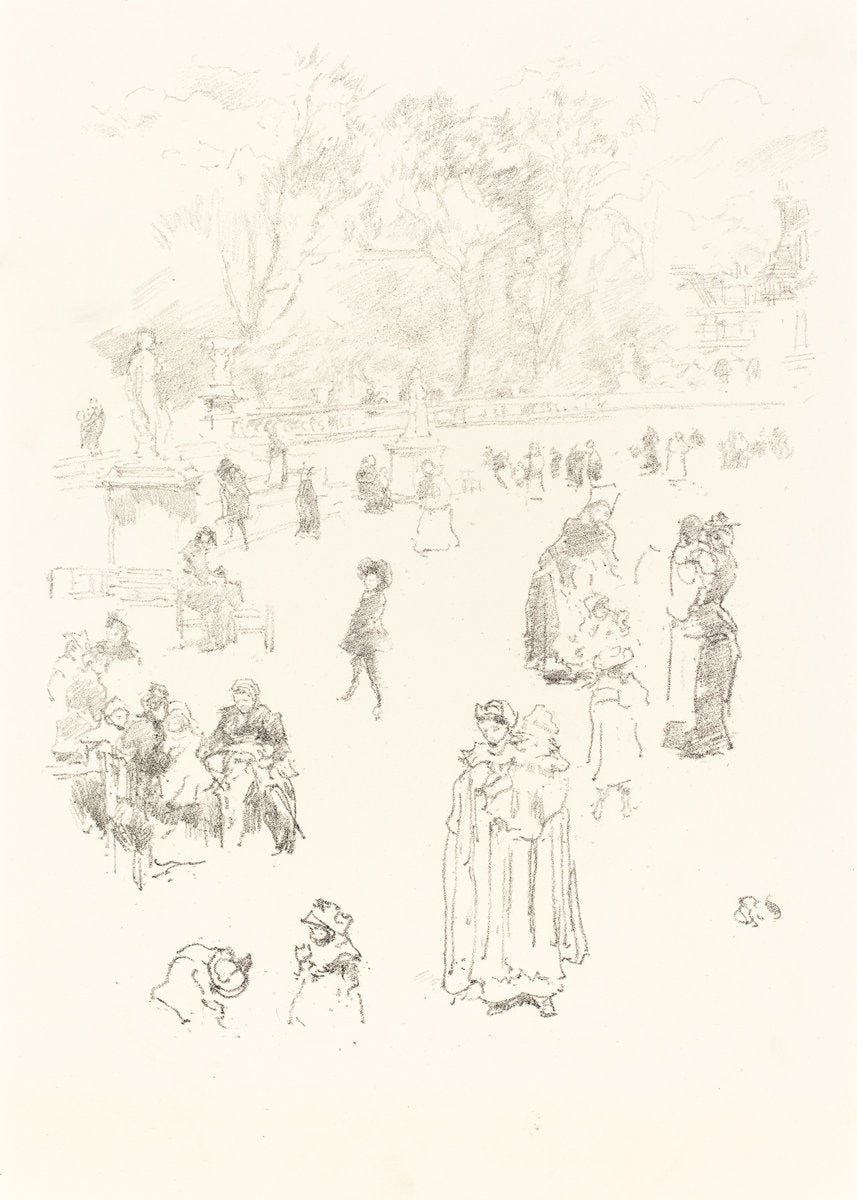 Nursemaids: "Les Bonnes du Luxembourg" by James McNeill Whistler (American, 1834 - 1903), 16X12"(A3)Poster Print