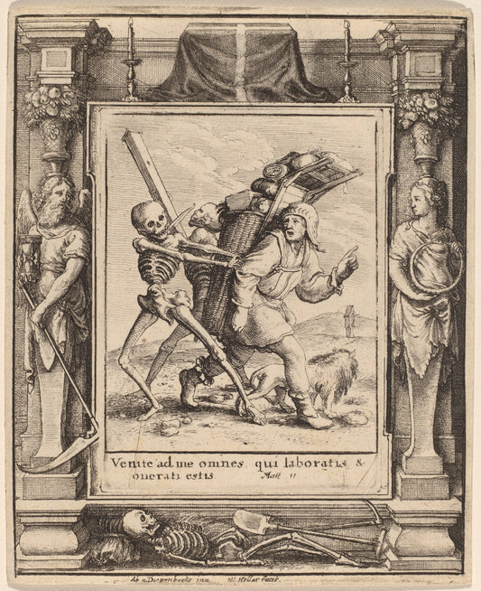 Peddler by Wenceslaus Hollar after Hans Holbein the Younger after Abraham van Diepenbeeck (Bohemian, 1607 - 1677), 16X12"(A3)Poster Print