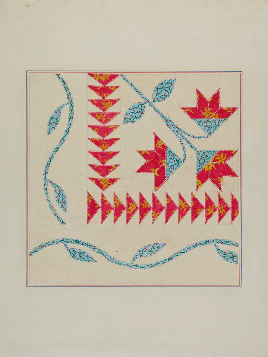 Quilt (Corner) by William Kieckhofel (American, active c. 1935), 16X12"(A3)Poster Print