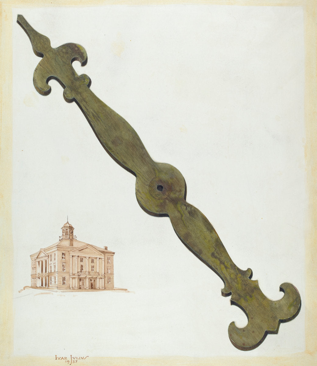 Bishop Hill: Clock Hand by Ivar Julius (American, active c. 1935), 16X12"(A3)Poster Print