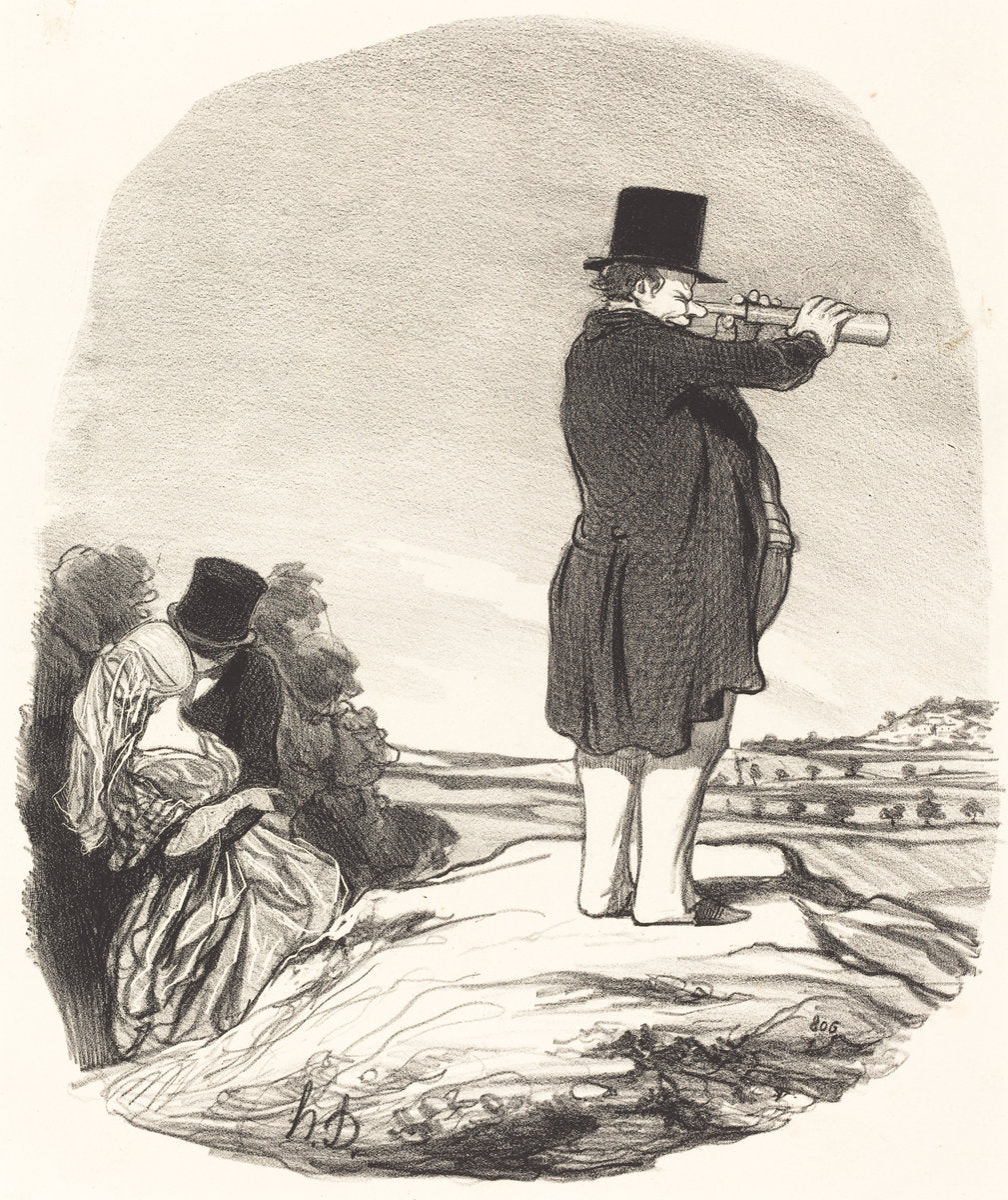 Dis donc ma femme... je ne vois rien! by Honoré Daumier (French, 1808 - 1879), 16X12"(A3)Poster Print