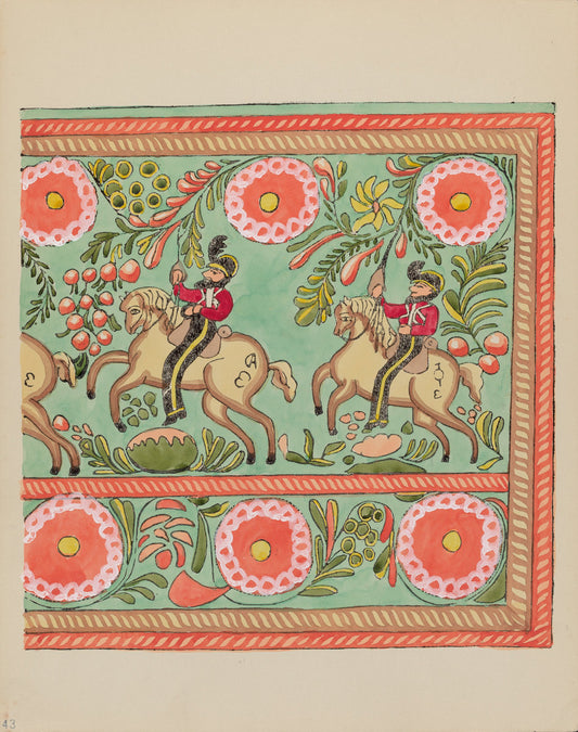 1935/1942 by American 20th Century (Plate 43: Painted Chest Design: From Portfolio "Spanish Colonial Designs of New Mexico"), 16X12"(A3)Poster Print