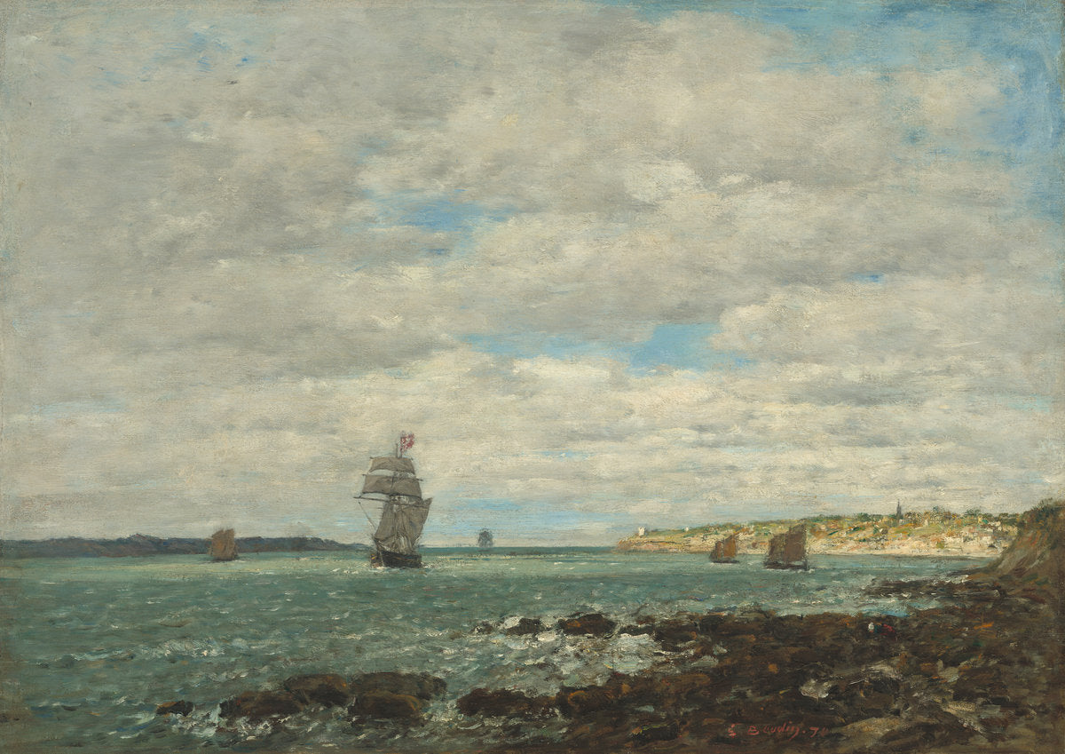 Coast of Brittany by Eugène Boudin (French, 1824 - 1898), 16X12"(A3)Poster Print