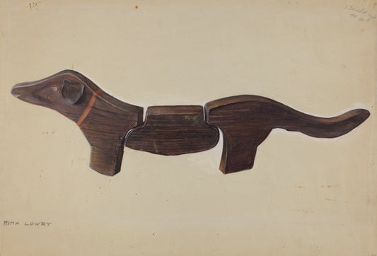 Pennsylvania German Toy Dachshund by Mina Lowry (American, 1894 - 1942), 16X12"(A3)Poster Print