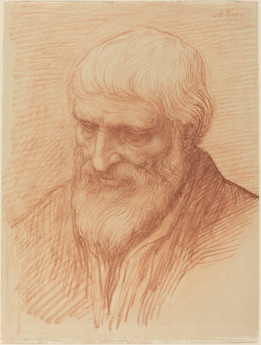 Study of a Philosopher by Alphonse Legros (French, 1837 - 1911), 16X12"(A3)Poster Print