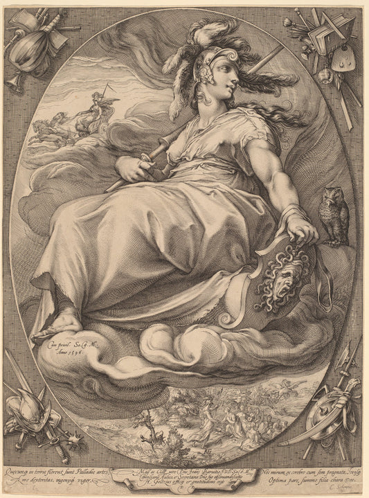Pallas (Minerva) by Jan Pietersz Saenredam, after Hendrik Goltzius (Dutch, 1565 - 1607), 16X12"(A3)Poster Print