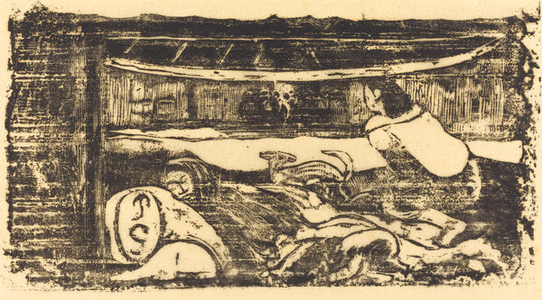 Interior of a Hut (Interieur de case) by Paul Gauguin (French, 1848 - 1903), 16X12"(A3)Poster Print