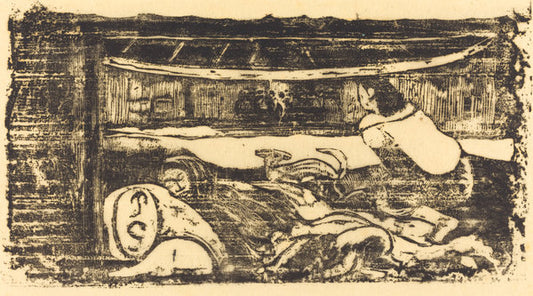 Interior of a Hut (Interieur de case) by Paul Gauguin (French, 1848 - 1903), 16X12"(A3)Poster Print