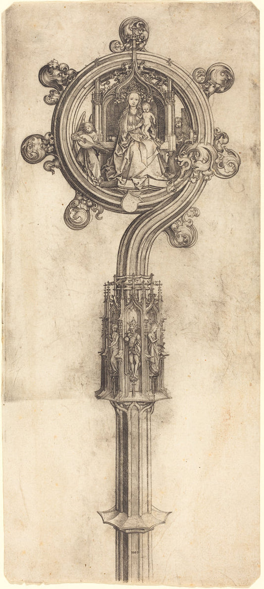 A Bishop's Crosier by Martin Schongauer (German, c. 1450 - 1491), 16X12"(A3)Poster Print