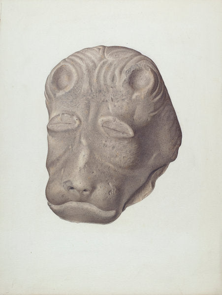 Lion's Head (one of pair) by Edward DiGennero (American, active c. 1935), 16X12"(A3)Poster Print