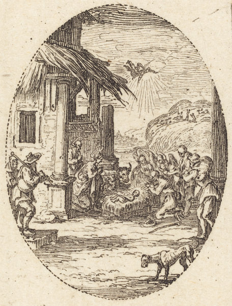 The Adoration of the Shepherds by Jacques Callot (French, 1592 - 1635), 16X12"(A3)Poster Print